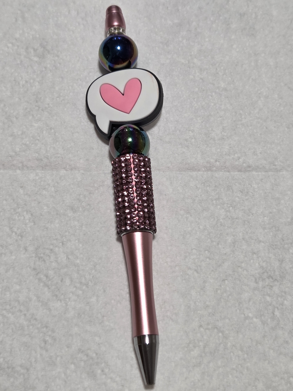 Pink Heart Bubble Bling Pen